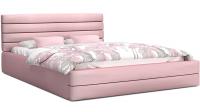 Luxusná manželská posteľ TOPAZ ružová 160x200 semiš s kovovým roštom