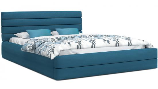 Luxusná manželská posteľ TOPAZ tyrkysová 160x200 semiš s kovovým roštom