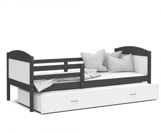 Detská posteľ MATYAS P2 80x190 cm SIVÁ-BIELA