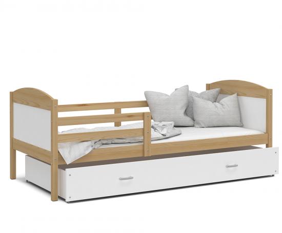 Detská jednolôžková posteľ MATYAS P 200x90 cm BOROVICA-BIELA