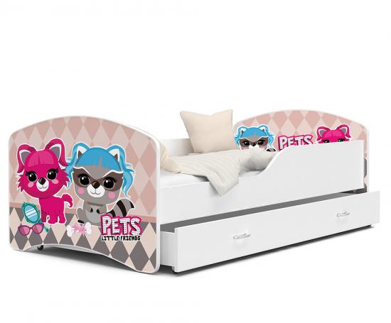Detská posteľ IGOR Zvieratka 80x160 cm BIELA