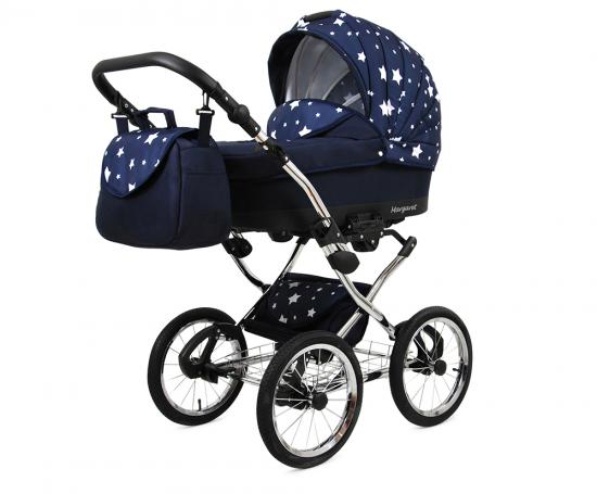 Kočík 2v1 BabyLux Margaret Exclusive Navy Blue Star