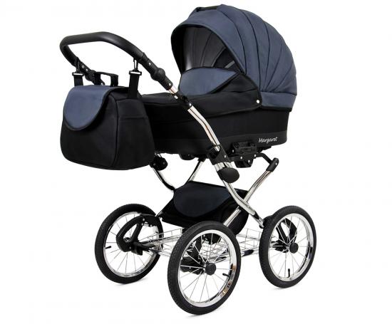 Kočík 2v1 BabyLux Margaret Exclusive Black Grey