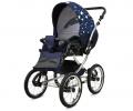 Kočík 2v1 BabyLux Margaret Exclusive Navy Blue Star